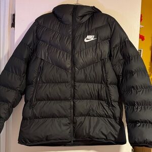 Nike Black Hooded Puffer Puffy Jacket XL
